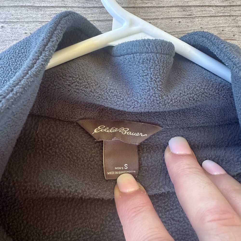 Eddie Bauer Gray Pullover Lightweight Fleece Jack… - image 3